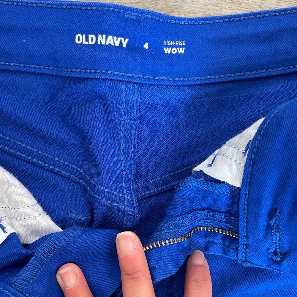 Royal Blue High Rise Jean Shorts - Picture 3 of 3